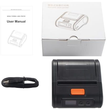 Taruor Stampante per ricevute Portatile 80mm Stampante Termica Diretta POS Mobile con BT+USB Utilizzo con App Compatibile con iOS Android Smartphone Larghezza Carta Regolabile 30-80mm per ristoranti