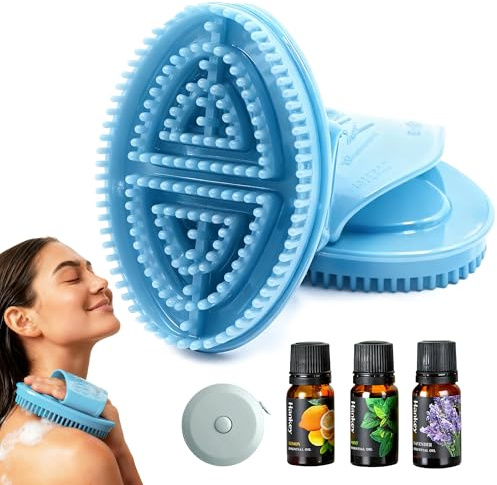 2 Pcs Meridian Brush, Dual-Use Body Brush for Deep Cleansing, Exfoliating, Firming & Lymphatic Drainage, Body Shaping and Muscle Relaxation, TPU SPA Massage Tool, A Thoughtful Gift for Her
