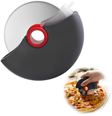 NOPVUFA Rotella Tagliapizza Rotolo per Pizza, Tagliapizza Professionale con Fodera Protettiva, Acciaio Inossidabile Coltello da Pasticceria, Strumento Rimovibile Facile da Pulire per Cucina