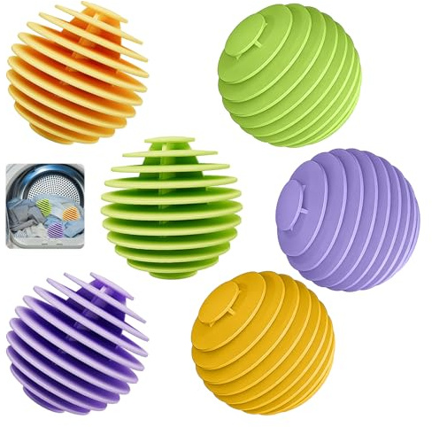 6 Pcs Laundry Balls for Washing Machine,Rubber Silicone Tumble Dryer Ball,Anti-Tangle Laundry Balls,Reusable Drying Ball,Fluffy Clothing,Reduce Wrinkles