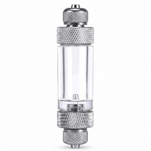 Diffuseur CO2 Aquarium, Compteur De Bulles CO2 Remplissage Facile Sans Démontage, Régulateur CO2 Aquarium Avec Clapet Anti-Retour Intégré, Compteur CO2 Aquarium Planté, Double Tête Métal Argent