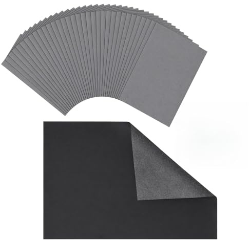 Ermenlifiqq 50 Pezzi 50 Fogli Carta da Lucido A4, Carta Carbone – Carta Transfer per Motivi, Stencil e Linee, Rivestimento in Grafite Nera per Carta, Cartone, Legno e Tela, Fai da Te & Disegno