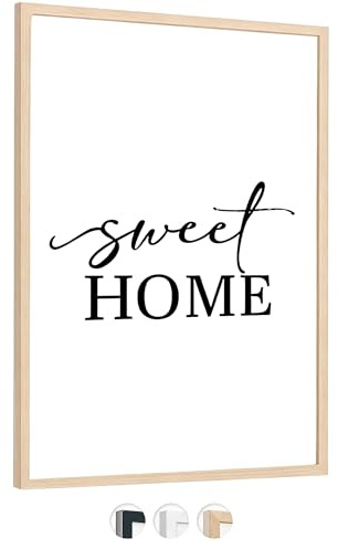edihome, Cornice 30 x 40, in Legno con Laminato Acrilico, per Diplomi, Certificati, Poster e Foto, Decorazione da Parete, Soggiorno o Ufficio (Legno, 30x40 cm)