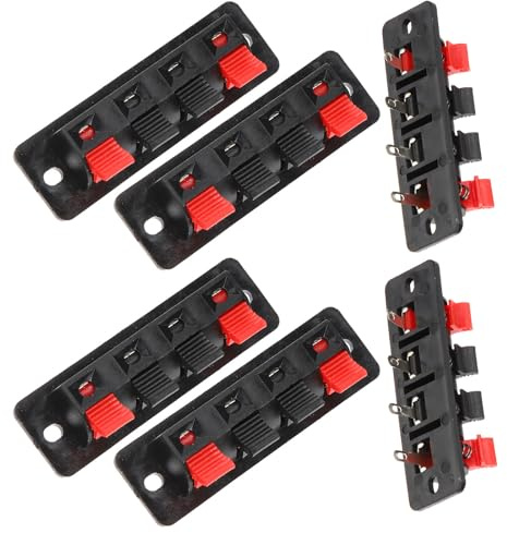 YARNOW Connettori Terminali Facile da Installare 6 Pezzi in Abs e Rame Morsettiera a 4 Vie per Altoparlanti Stereo per Casse Acustiche Fai-da-te e Collegamento Strumenti