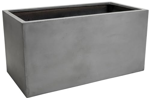 VIVANNO Maxi Pflanztrog Pflanzkübel - 80x40x40 cm Beton-Design Frostsicher | Wetterfester Blumenkübel aus Fiberglas für draußen, idealer Pflanzkasten für Garten & Balkon, winterhartes Hochbeet Anthrazit