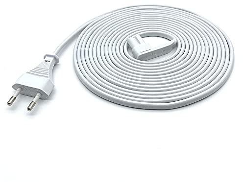 BrightOn Vebner strömkabel för Sonos One, One SL och Play1 (5 Meter, Vit, 1-Pack)