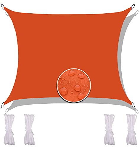 Redfire Toldo Vela de Sombra 5X6M, Solidez Toldo Resistente Paño de Oxford Incluyendo Cuerda de Sujeción Protección Rayos UV para Barbacoa Naranja