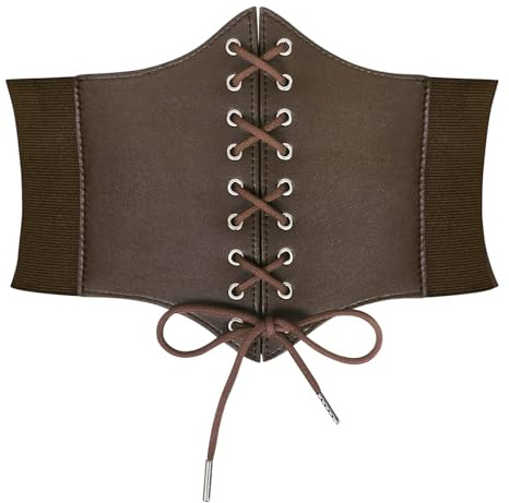 SUOSDEY Damen Korsett Gürtel Vintage Elastischer Breiter Waspie Taillengürtel XS-XXXL 7 Größe Halloween Punk Tägliches Tragen