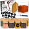 Deco haus® Pots à Épices Carrés Hermétiques, Set de 10-160ml [avec Étiquettes] - Bocaux en Verre - Pot a Epices en Verre et Bois, Spice Jars - Récipients d'Épices - Conteneurs pour Épices