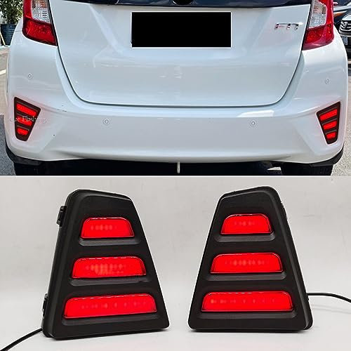 BAKUGO 2 Stück Auto Multifunktions Nebelschlussleuchte Bremslicht Blinklicht Rückfahrscheinwerfer Für Honda Jazz FIT 2014-2019