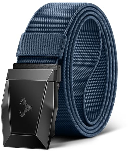 BULLIANT Taktischer Gürtel, Gürtel Herren Arbeitsgürtel Militär Wandern 3,8cm,Schnellverschluss Metallschnalle(Navy Blau,110cm/32-36 taille verstellbar)
