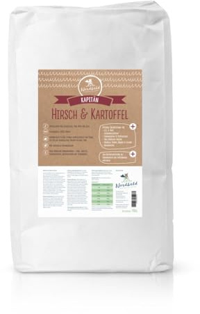 Nordheld Kapitän Hirsch & Kartoffel | Hypoallergenes Hundefutter mit Hirsch als einziger tierischer Eiweißquelle | Super Premium Trockenfutter für ausgewachsene Hunde (10 kg)