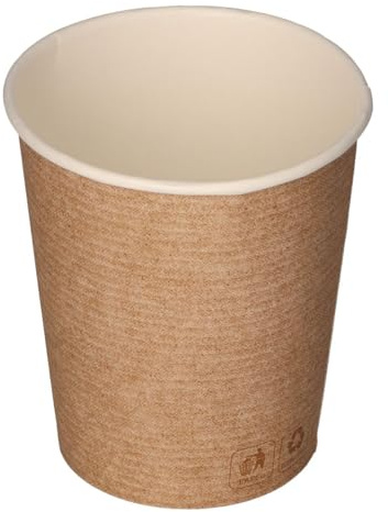 Vasos de Papel Kraft 240ml - Ø 80mm, Calidad 280g/m² para Bebidas Calientes y Frías - Desechables, Ecológicos, Perfectos para Café con Leche (240ml (8oz), 1000, unidad)