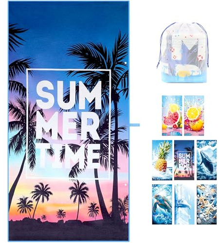 ZIOSINM Strandtuch 180 * 90cm Strandhandtuch Mikrofaser Badetuch Groß | Mikrofaser Strandhandtücher Handtuch Beach Towel XXL für Schwimmen, Strand, Reisen, Sandabweisend