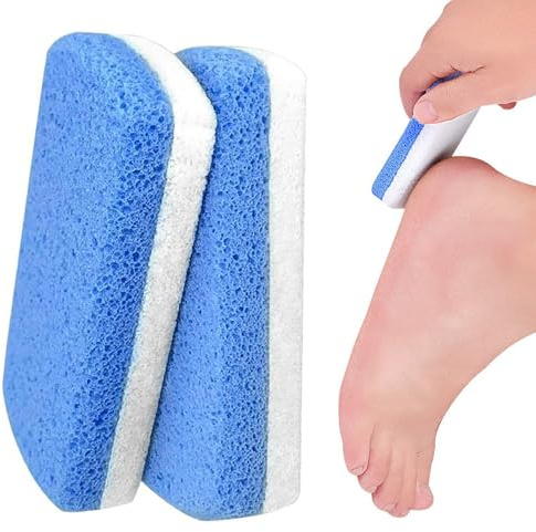 2 Pcs Glass Pumice Stone for Feet – Professional Foot Scrubber for Hard Skin & Callus Removal – Reusable Pedicure Tool for Smooth Heels & Soles – Easy to Clean, Safe for Shower & Bath Use
