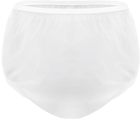 renvena Ropa interior a prueba de fugas para adultos Incontinencia Slip EVA Bragas Lavable Cubierta del pañal Impermeable Blanco_3 Piezas S