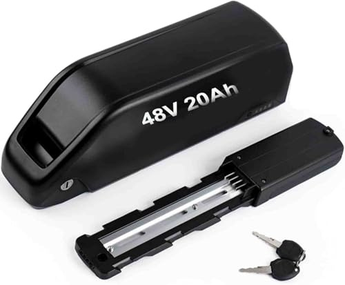 SCUUZT 48V 20Ah 25Ah Ebike Akku 48V 20Ah 25Ah Elektrofahrrad Batterie eingebauter BMS wasserdichter PVC-Akku für 1000W 750W 500W 200W Fahrrad Motor mit 54.6V 2A Ladegerät 48V 20Ah,106mm