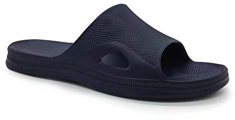 HEVA Chaussures de Plage Piscine Claquette Homme Intérieur Bain Extérieur Slide Sandales (42 EU Bleu foncé)
