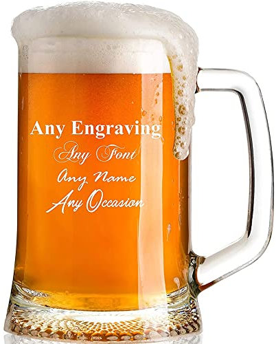 ukgiftstoreonline Engraved Personalised Pint Glass Large Beer Tankard Gift Boxed 680ML