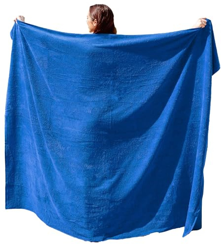 ADAMO Strandtuch XXL 100% Baumwolle - 155x220cm, Royalblau: 340 - XXL Saunahandtuch - Badetuch in Übergröße - Duschhandtuch, Badehandtuch & Saunatuch
