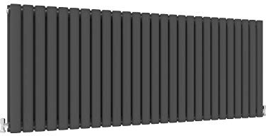 Horizontal Column Anthracite Radiator Oval Double Designer Radiator 600x1593mm Central Heating Interior Design