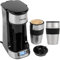 Salter COMBO-8029 Digital Coffee Maker to Go Including Set of 2 420 ml Stainless Steel Travel Mugs, 24 Hour Programmable Timer, Compatible with Ground Coffee/Pads, Prepares in Approx. 3-4 Minutes