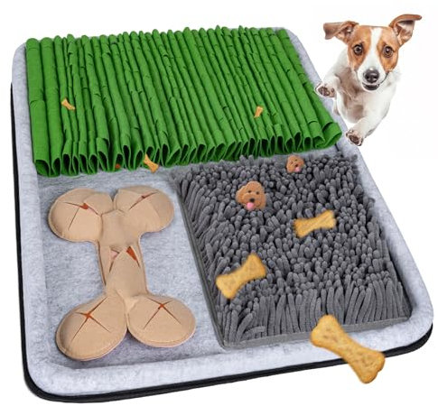 Schnüffelteppich für Hunde - Interaktives bissfestes Hundespielzeug - Katzenspielzeug - Intelligenzspielzeug zur Förderung und Auslastung - Denkspielzeug (71x51cm)