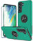 KRAFTCARE for Samsung S21 FE Case with Kickstand Ring and Screen Protector, Shockproof and Anti Scratch 360° Magnetic Ring Holder Stand Phone Cover for Samsung Galaxy S21 FE - Dark Green