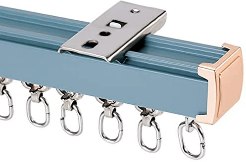 ANSNOW Aluminium-Deckenvorhangschiene, (1M-6M) Raumteiler-Vorhangschienen-Set, Für Zuhause, Schlafzimmer, Badezimmer, Büro)/B Deckenmontage/1,5 M (5 Fuß)