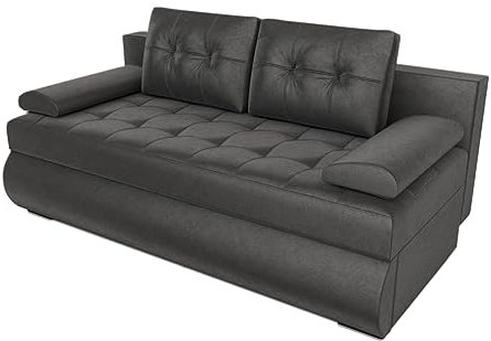 BROMARKT Schlafsofa Gandia - Sofa mit Schlaffunktion und Bettkasten, Bettsofa, Couchgarnitur, Couch, Sofagarnitur, Bett (h85 x t99 x b200 cm, Kronos 34 Grau)