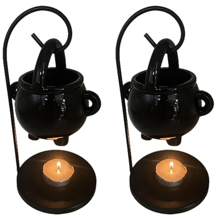 Duftlampe Hexenkessel, Hängender Kessel Ölbrenner Wachsbrenner, Teelichthalter, Halloween Wachswärmer Aroma Diffusor für ätherische öle, Wachsschmelzbrenner für Spa, Yoga, Meditation, Heimdekoration