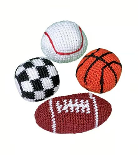 Saco deportivo de punto Hacky - Puf, bolas de patada, bolsa de pie, sacos de malabares - 4 piezas