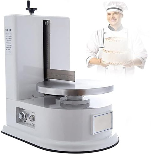 Qiang Cake Decorating Coating Machine Cake Smoother Machine 4-12inch Cake Butter Cream Spreading Machine 36cm Turntable,One-Button Switch,11-Speed Speed Adjustment,White
