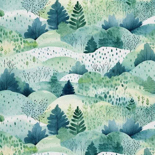HEKO PANELS Stoff Oxford Wasserdichte Meterware Canvas-Stoff Polyester Nähstoff Dekostoffe Handwerken Wasserabweisend Blickdicht Abstraktes Muster Aquarell Wasserfarbe 5 Meter 155 x 500 cm DX2084