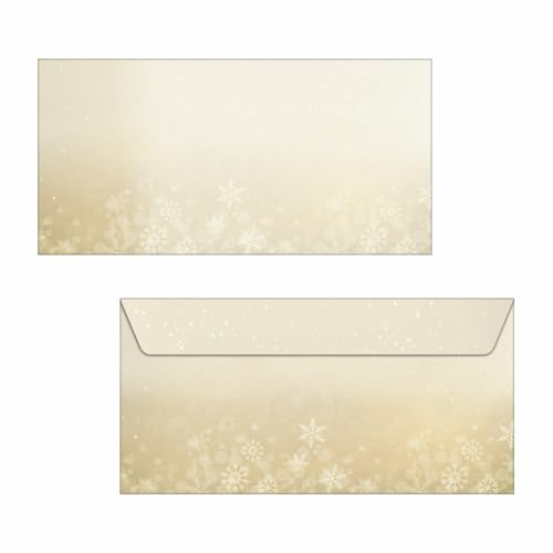 SIGEL Weihnachts Briefumschläge Golden Christmas Night 25 Stück | DU633, Gummiert für stilvolle Weihnachtsgrüße