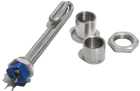 FULIMEI 1 Inch BSP/NPT 304SS Heating Element 220~240V 1KW/2KW/3KW Screw In Type Immersion Water Heater For Water Boiler With Accessories (Color : BSP Thread, Size : 220-240V_3KW 230MM)