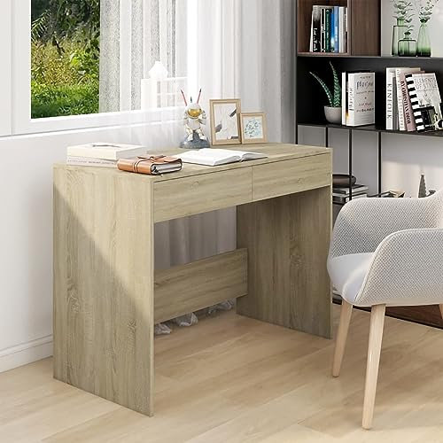 LAPOOH Schreibtisch Sonoma-Eiche 101x50x76,5 cm Holzwerkstoff, Gaming Tisch, Computertisch, Computer Desk, Office Table, Bürotisch, Arbeitstisch, Nähtisch, Pc Tisch
