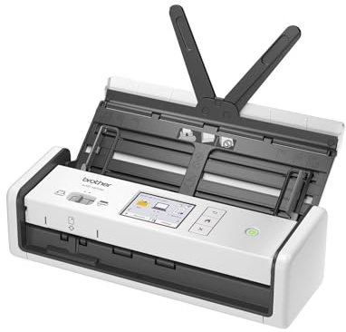 Brother ADS1800W Portable Document Scanner | 20 sheet ADF |ID card slot |Touchscreen|Supporting app |OCR and PDF software included | UK Plug