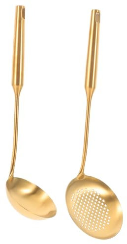 CIYODO 2stücke Küchenlöffel Groß Schlitzlöffel Servieren Besteck Esslöffel Metalllöffel Mehrzweck Kochlöffel Utensil Kochen Hobbykoch Profi Koch