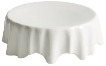 JKUHA Piatto alto da tavolo fantasma in ceramica, piatto occidentale irregolare bianco rotondo, piatto da portata for piatti freddi for insalata del ristorante dell'hotel(7inch(short style))