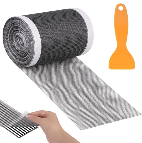 VMUTGA Haarsieb Dusche, Duschsieb Abfluss Haare, Abflusssieb Dusche, Selbstklebende Einweg Kanalhaar Filter, Badewannenhaarfilter mit Kunststoffspatel für Dusche Badwanne(10cm*10m)