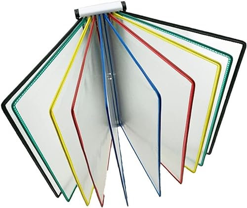 IUBGFTO Referenz-Organizer zur Wandmontage – Katalog-Präsentationsständer, 10 doppelseitige Paneele, wandmontiertes Referenzsystem, A4-Letter-Format, Dokumenten-Organizer aus PVC und Meta
