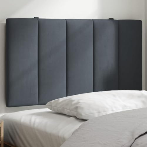 Homgoday Kopfteil-Kissen Bett Kopfkissen Kopfteilpolster Kopfpolster Rückenkissen Wandkissen Bett Wandpolster Bettkopfteil Rückenlehne für Schlafzimmer Dunkelgrau 80 cm Samt