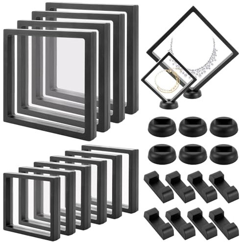 CYEER 10 Stück 3D Schweberahmen 18cm/11cm mit Silikon Membran, Schweberahmen für Münzen, Münzrahmen Schweberahmen, Floating Frame Display, Münzständer für Armband, Schmuck, Medaillen, Münzen