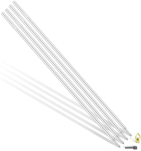 Nucraft Tiefenerder V4A Edelstahl Ø20mm SET 4M mit Schlagkopf & Klemme Erde | 4x1m Erdungsstangen Erdung Staberder Blitzschutz PV Anlage Hauserdung Erdungsspiess Robust, korrosionsfest,Einfache Montage