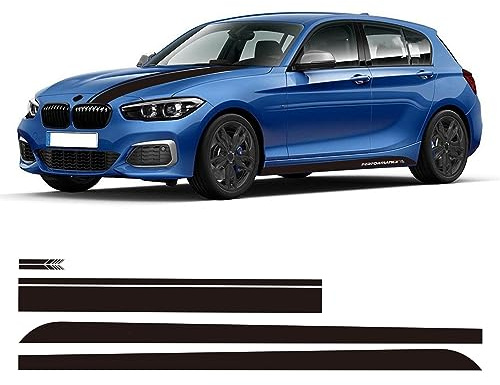 yinjianping Auto Seitenschweller Aufkleber für BMW 1 Series F20 F21 F40 118i 128i 135i M,Karosserie-Seitenstreifen-Aufkleber,1 Paar Sport Racing Streifen Aufkleber,Vinyl Aufkleber Außenzubehör