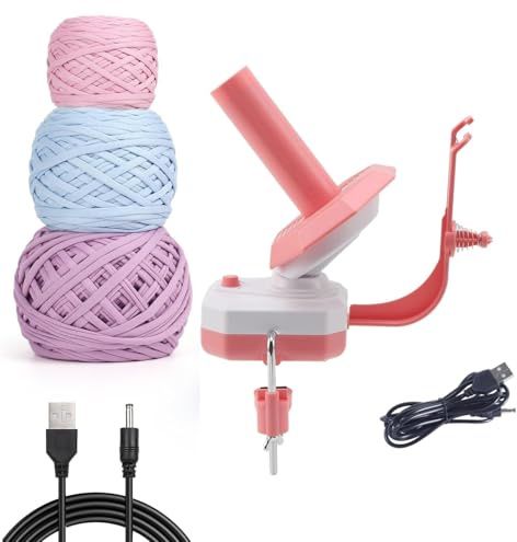 Buithafu Enrouleur de fil électrique, pour crochet, machine à coudre domestique et industrielle, 250 g, mise à niveau automatique (rose)