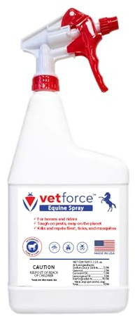 Vetforce Equine Spray – Fly Spray for Horses – Great for Horse and Riders – Plant-Based Ingredients – Gentle on Coat and Skin – Light, Daily Use Formula – 32 oz Bottle