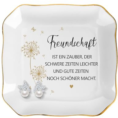 Amica in ceramica, regalo per la migliore amica, piatto per gioielli, vassoio con scritta, regalo di amicizia per donne, regalo per fidanzate per compleanno, Natale