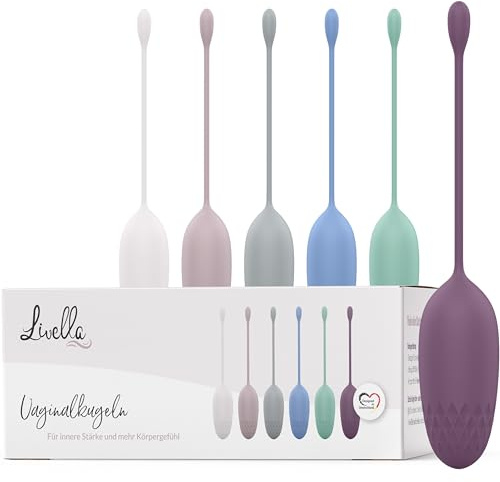 Livella | Palline Cinesi & Vaginali per Pavimento Pelvico – 6 Pesi (25-110g) Silicone – Esercizi di Kegel, Post Parto & Incontinenza – Set Riabilitazione Donna